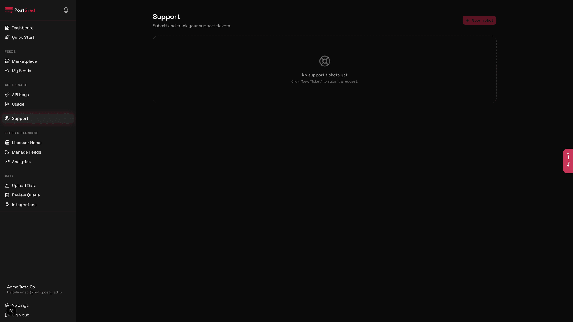 A support-contact panel for payout issues with a form to report a discrepancy and links to common causes.